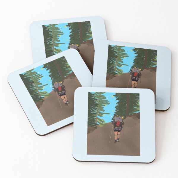 Item preview, Backpacker/hiker hiking through forest pop art  designed and sold by ansiearts.