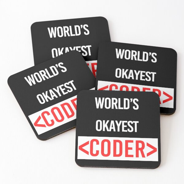 Item preview, World's Okayest Coder designed and sold by DinoSpirit.