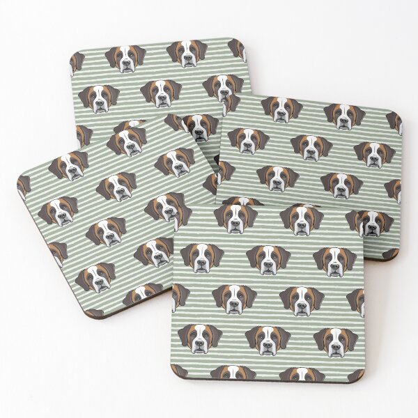 Item preview, St. Bernard Face - Sage Stripes designed and sold by littlearrow.