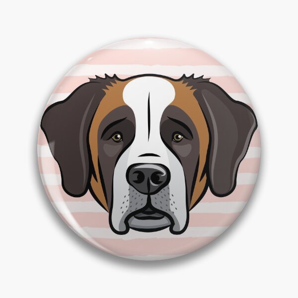 Item preview, St. Bernard Face - Pink Stripes designed and sold by littlearrow.