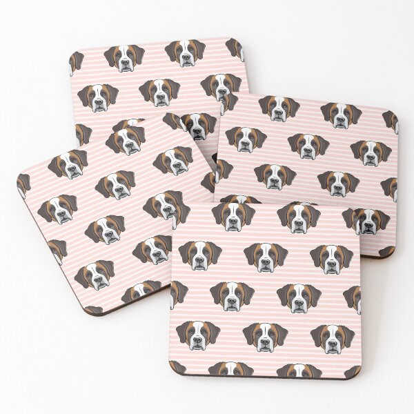 Item preview, St. Bernard Face - Pink Stripes designed and sold by littlearrow.
