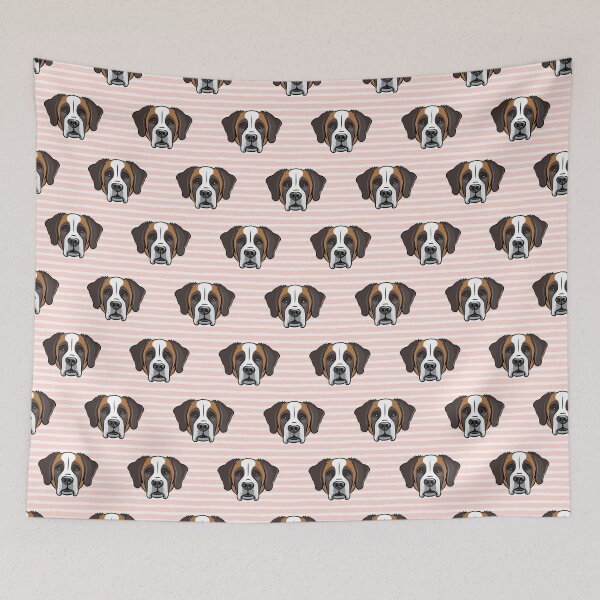 Item preview, St. Bernard Face - Pink Stripes designed and sold by littlearrow.