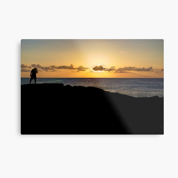 Checking The Morning Catch Metal Print