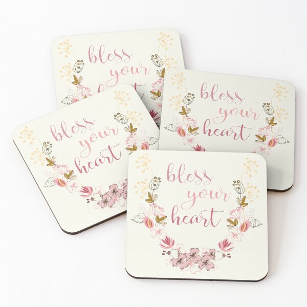 Item preview, Sweet "Bless your heart" with flowers designed and sold by Ofeefee.