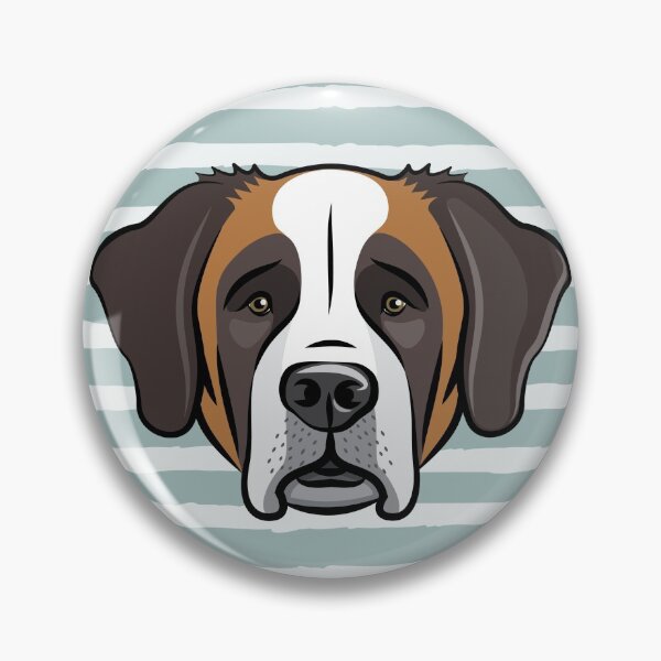Item preview, St. Bernard Face - Dusty Blue Stripes designed and sold by littlearrow.