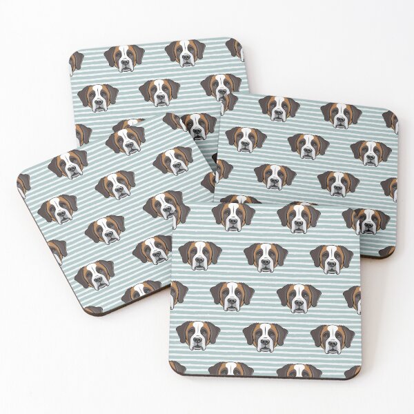Item preview, St. Bernard Face - Dusty Blue Stripes designed and sold by littlearrow.