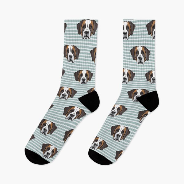 Item preview, St. Bernard Face - Dusty Blue Stripes designed and sold by littlearrow.