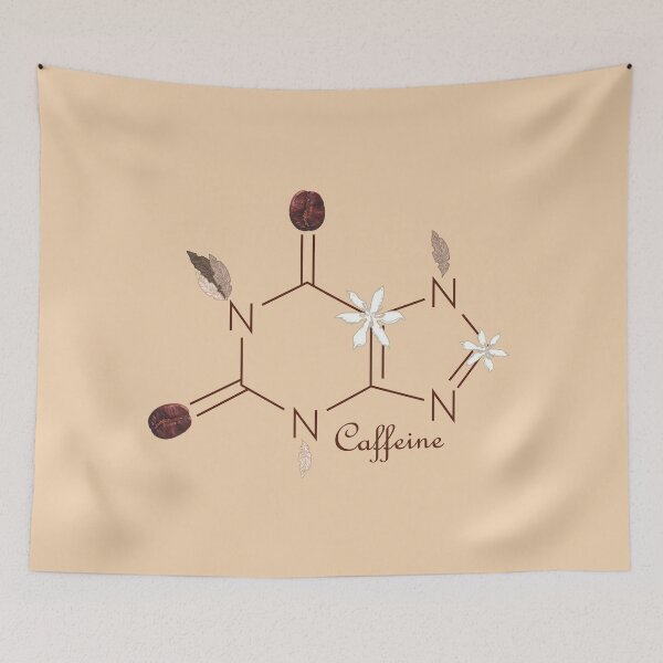 Item preview, Caffeine chemical structure creative illustration. designed and sold by M-Osamah.
