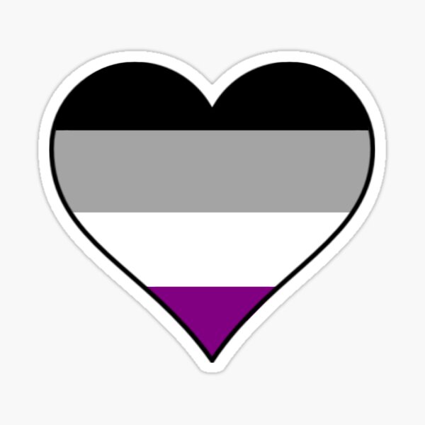 Pegatina Corazón de la bandera del orgullo asexual de gaf Redbubble