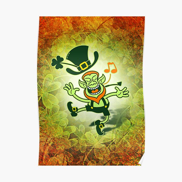 Irish Leprechaun Dancing and Singing Poster