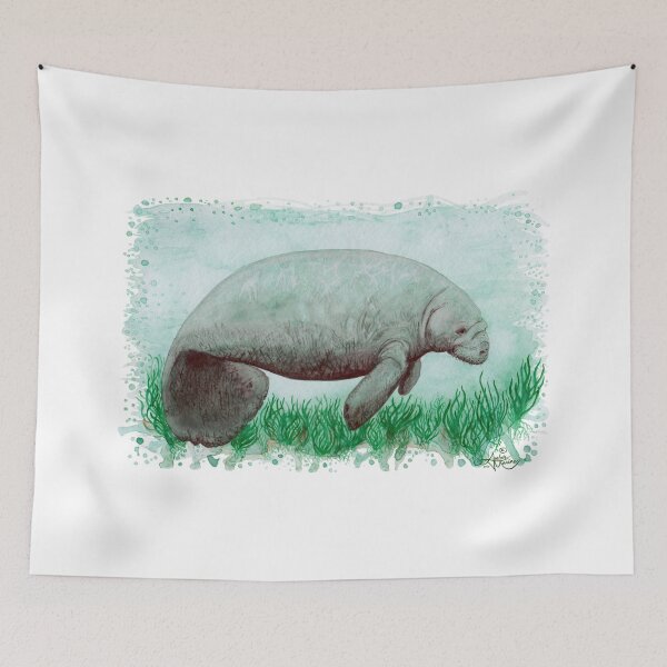 Item preview, "The Manatee" by Amber Marine ~ Watercolor painting, art © 2015 designed and sold by Amber Marine ~ Wildlife Artist ~ © 2004-2021.