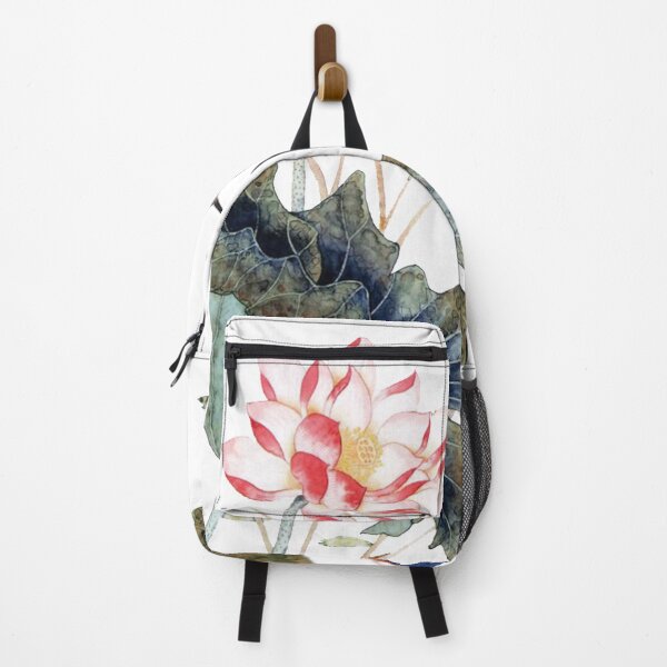 Item preview, Chinese Art Print - Lotus Stems Water Lilies Kingfisher designed and sold by Kallandra.
