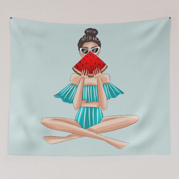 Item preview, summer girl with watermelon designed and sold by reyniramirezfi.