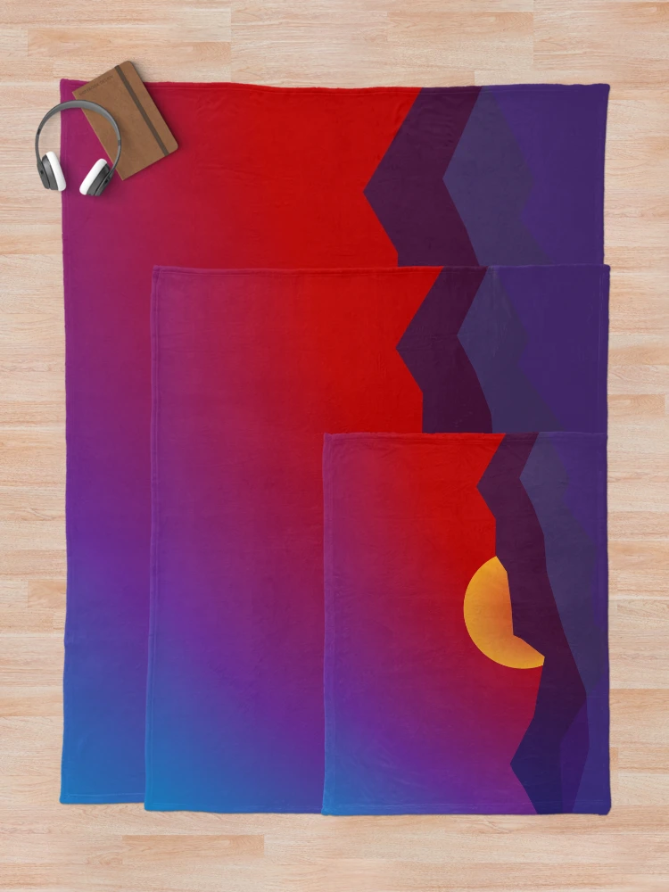 Thumbnail 5 of 6, Throw Blanket, Gradient Landscape designed and sold by powerpointer.