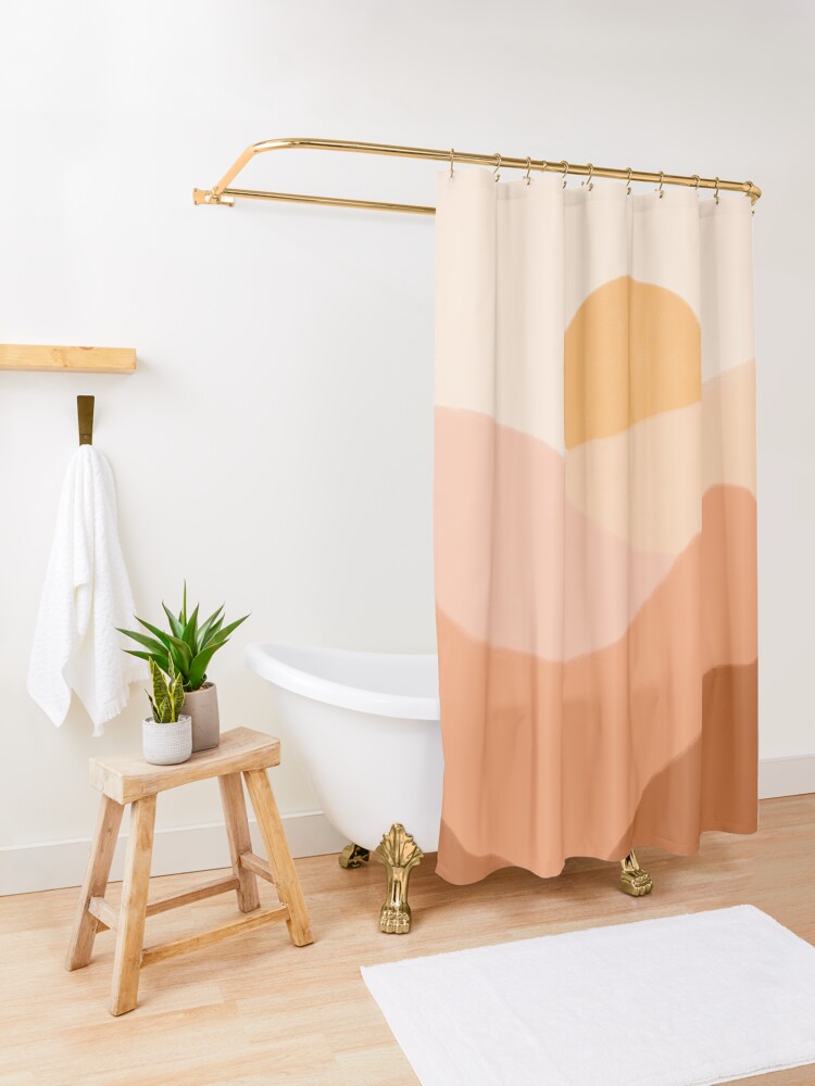 Alternate view of Warm Sunset Shower Curtain