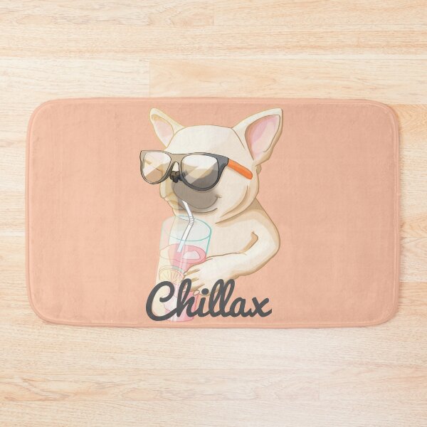 Item preview, Chillax, funny french bulldog with sunglasses having a cocktail designed and sold by Sofia Dimitriadou.