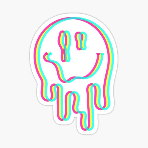 Melting Acid Smile Trippy Sticker for Sale by dominikka0