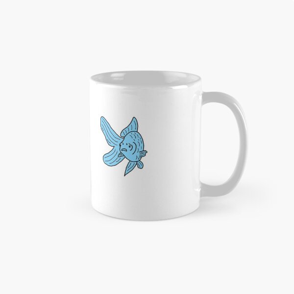 Item preview, Simple Light Blue Fantail Fancy Goldfish Outline designed and sold by Ellie Davies.