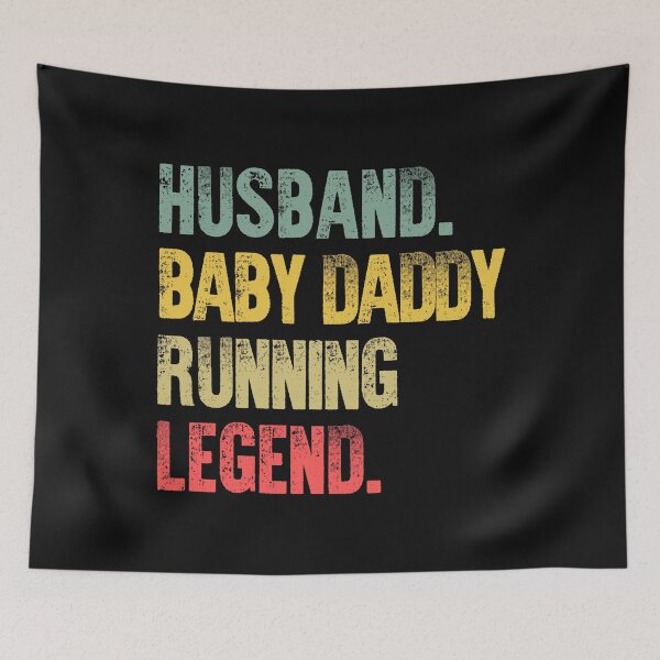 Item preview, Funny Men Vintage T Shirt Husband Baby Daddy Running Legend designed and sold by Bendthetrend.