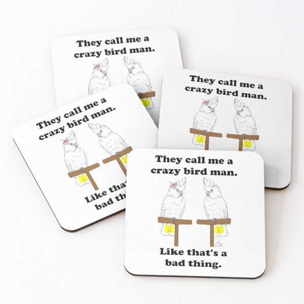 Item preview, Crazy Bird Man with Goffin Cockatoos designed and sold by Laughing Parrot Studio.
