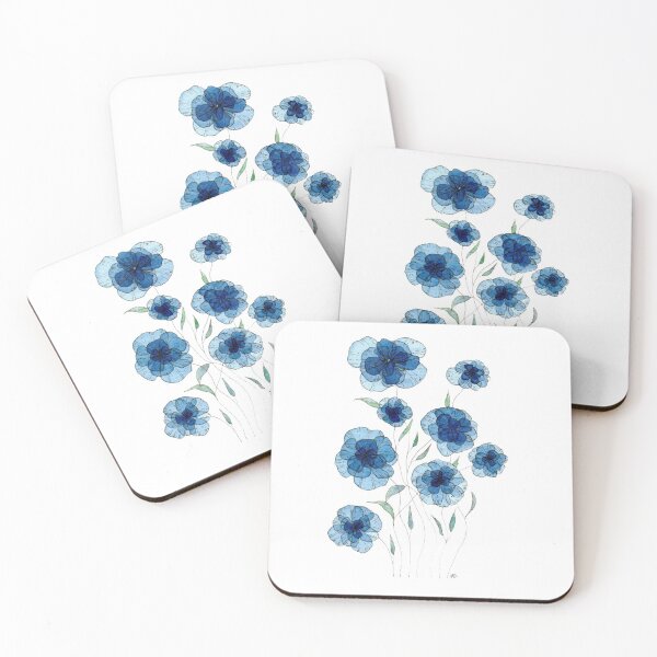 Item preview, Deep blue flowers designed and sold by María Casas Watercolour Designs.