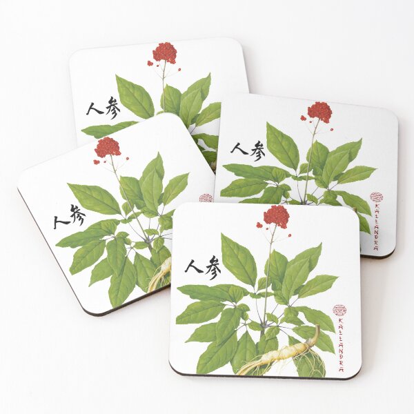 Item preview, Chinese Art Print - Ginseng with Root & Flower designed and sold by Kallandra.