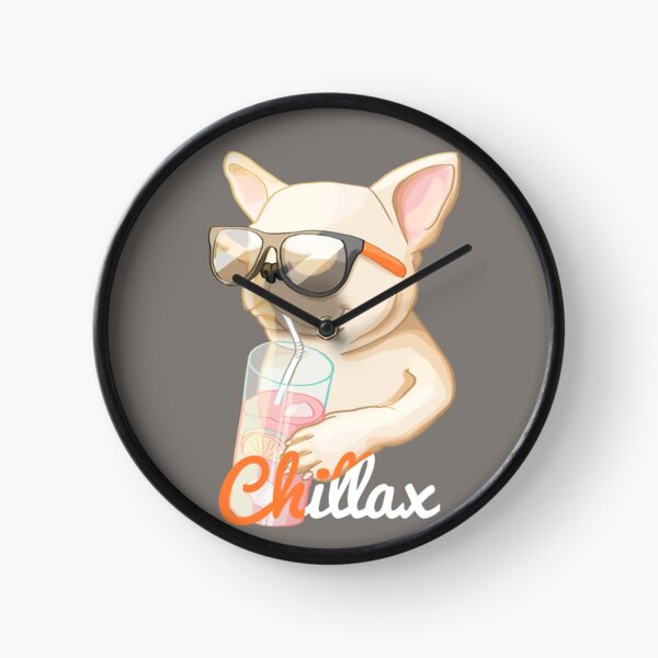 Item preview, Chillax, funny french bulldog with sunglasses drinking juice designed and sold by Sofia Dimitriadou.