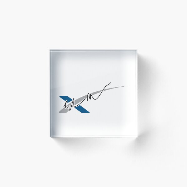 SpaceX logo with Elon Musk's signature Acrylic Block