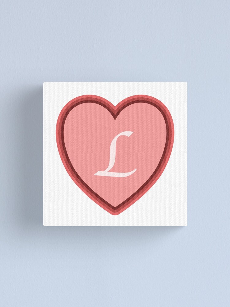 Letter L Love Heart Monogram | Canvas Print