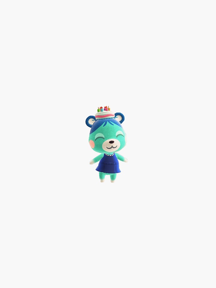 "ACNH Bluebear Birthday" Sticker for Sale by StarRainbow Redbubble