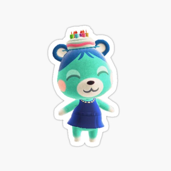 "ACNH Bluebear Birthday" Sticker for Sale by StarRainbow Redbubble