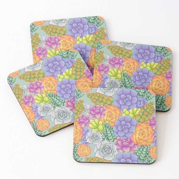 Item preview, Cute Succulent Repeat Pattern (Blue) designed and sold by ally-mck.