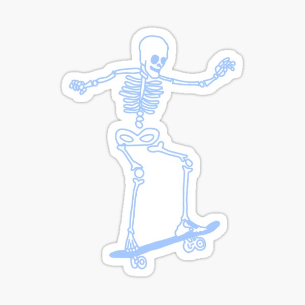 Vista previa del artículo con la obra «Esqueleto de patinaje azul», diseñado y vendido por mayafoleyy.