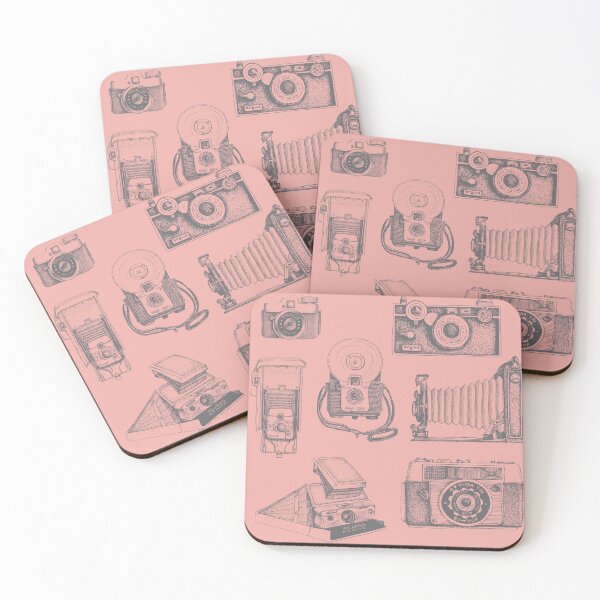 Item preview, Vintage Camera Collection-Coral and Gray designed and sold by A Different Place and Time .