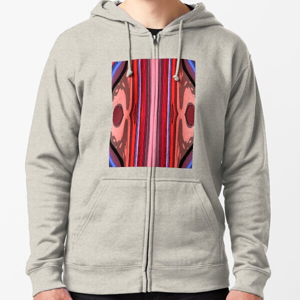 Abstract Lines Zipped Hoodie