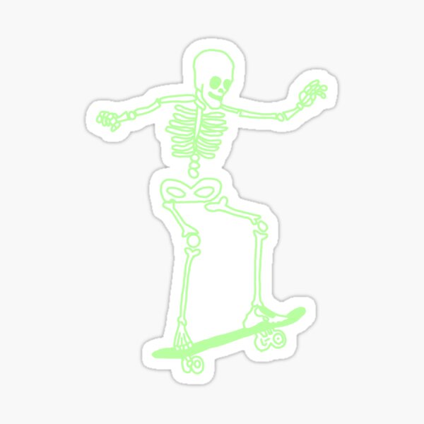 Vista previa del artículo con la obra «Esqueleto de patinaje verde», diseñado y vendido por mayafoleyy.