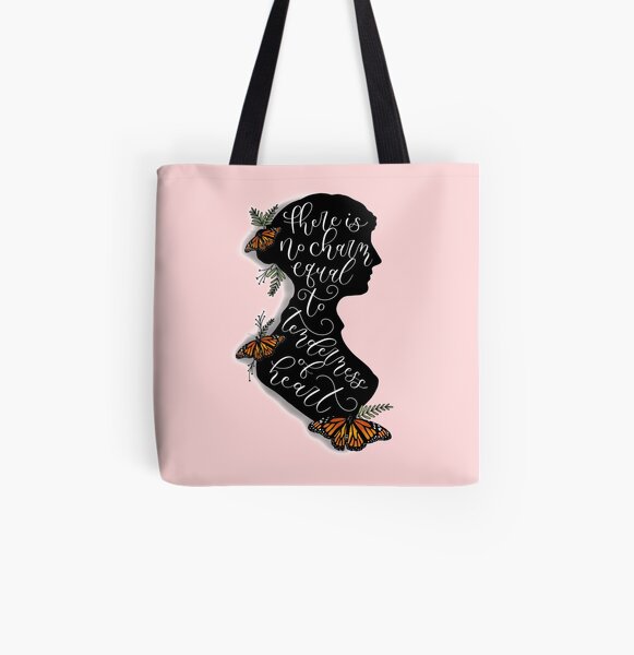 Jane Austen Literary Quote All Over Print Tote Bag