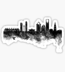 Riad Skyline im schwarzen Aquarell Sticker