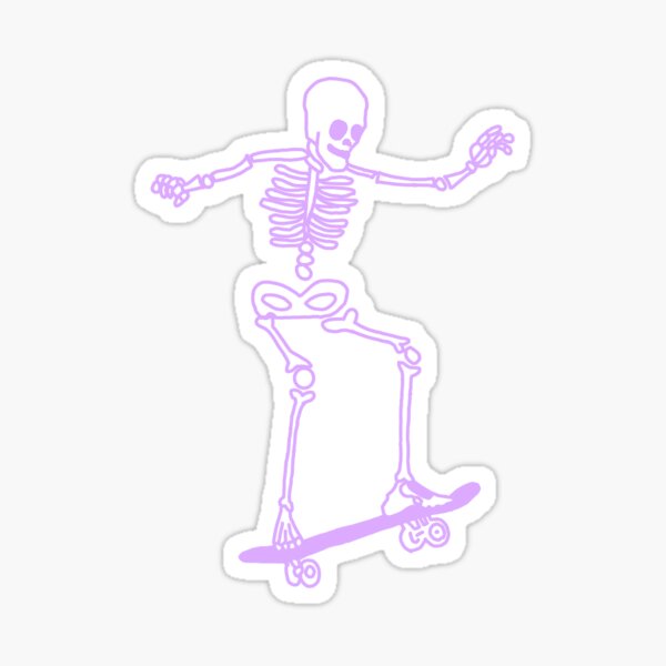 Vista previa del artículo con la obra «Esqueleto de patinaje morado», diseñado y vendido por mayafoleyy.