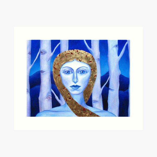 Mistress of Glorieta, original acrylic on canvas, 18"x24" Art Print