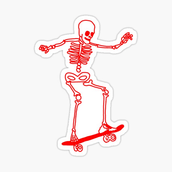Vista previa del artículo con la obra «Esqueleto de patinaje rojo», diseñado y vendido por mayafoleyy.