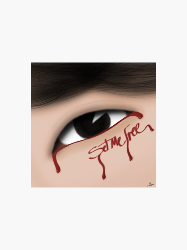 "Yoongi's Eye Set Me Free Drawing" Sticker by OMxHYUNGWON Redbubble