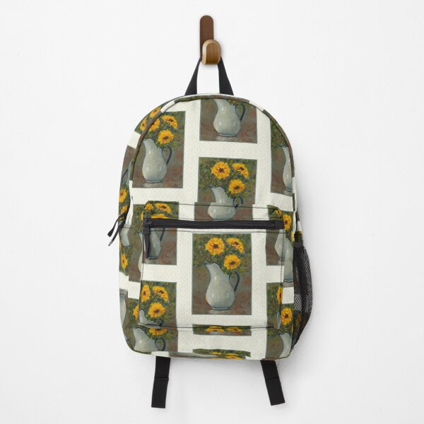 Item preview, Yellow Flowers in Old-Fashioned Enamel Pitcher Painting designed and sold by JoyfulWhimsy.