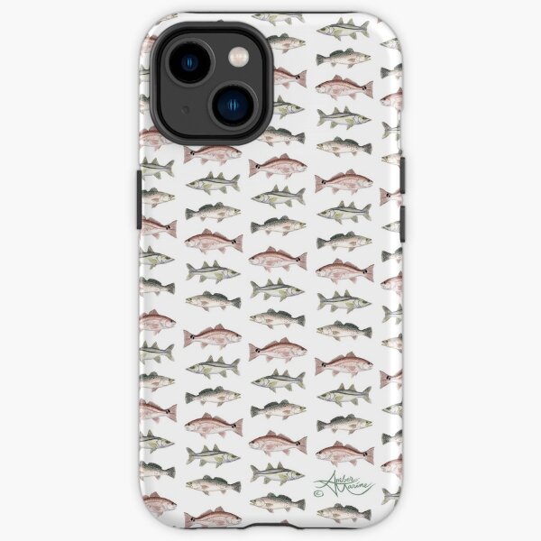 Pattern: Inshore Slam ~ watercolor redfish, snook, and trout art by Amber Marine, © 2013 iPhone Tough Case
