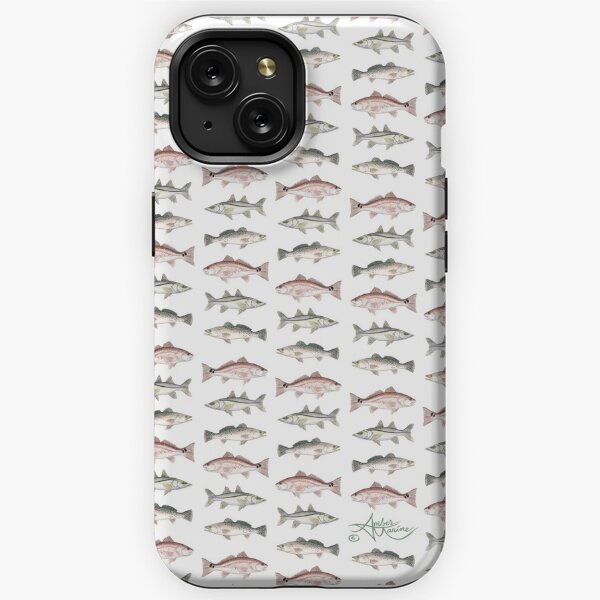 Pattern: Inshore Slam ~ watercolor redfish, snook, and trout art by Amber Marine, © 2013 iPhone Tough Case