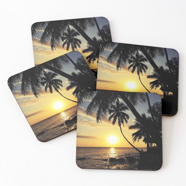 Item preview, Sunset Beach Palm Tree Ocean Waves designed and sold by PowerfulPrinted.