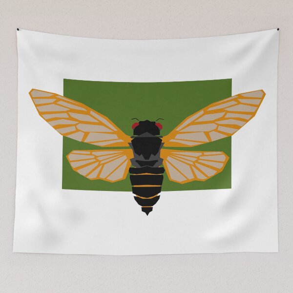 Item preview, Periodical Cicada Geometric Wildlife with Green Shape designed and sold by WildByNature.