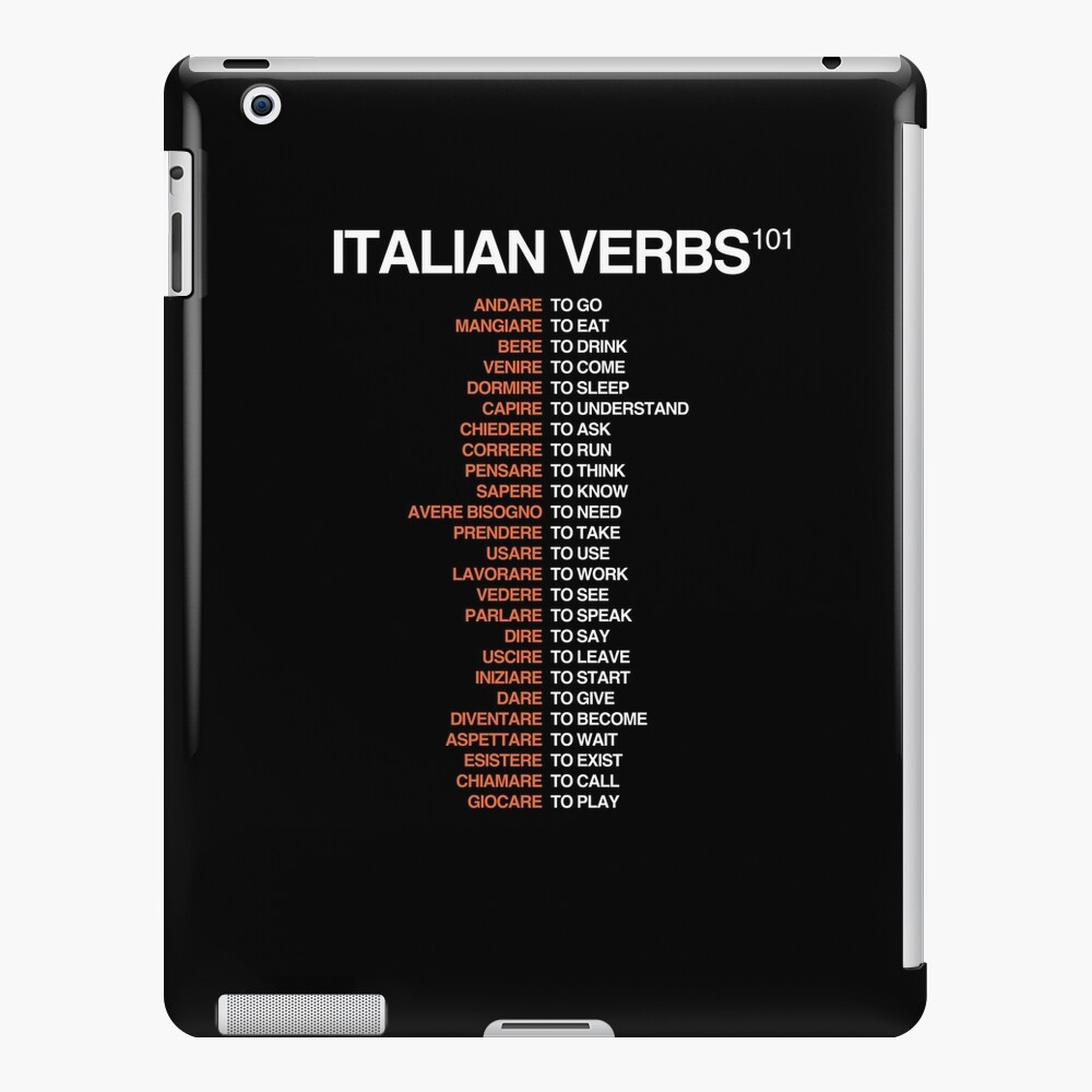 "Italian Verbs 101 Italian Language Cheatsheet" iPad Case & Skin for