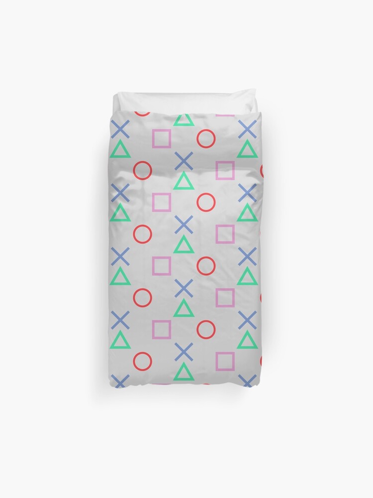 Playstation Buttons Logo Ps1 Psx Ps2 Ps3 Ps4 Ps5 Duvet Cover By Crampedmisfit90 Redbubble
