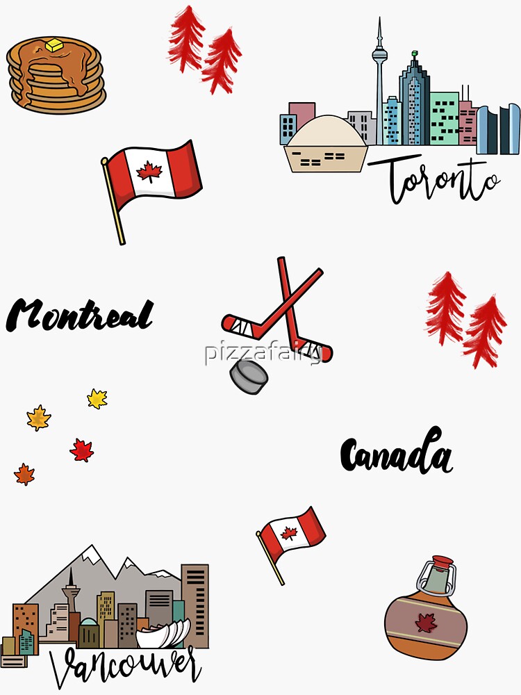 "Canadian staples " Sticker for Sale by pizzafairy Redbubble